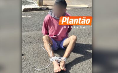 Suspeito de furto é amarrado por populares em Maringá