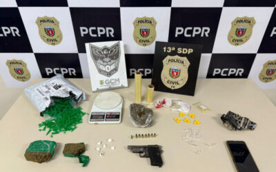 PCPR e GMPR prendem homem por tráfico de drogas e posse ilegal de arma de fogo em Ponta Grossa