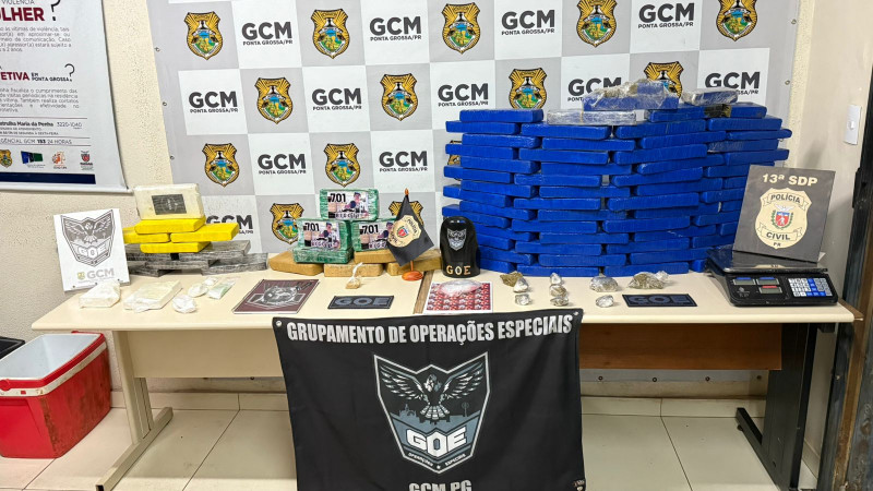 PCPR e GCM prendem dois homens e apreendem mais de 60 quilos de entorpecentes em Ponta Grossa