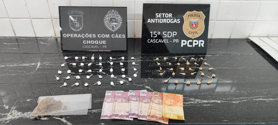 PCPR e PMPR prendem casal em flagrante por tráfico de drogas em Cascavel