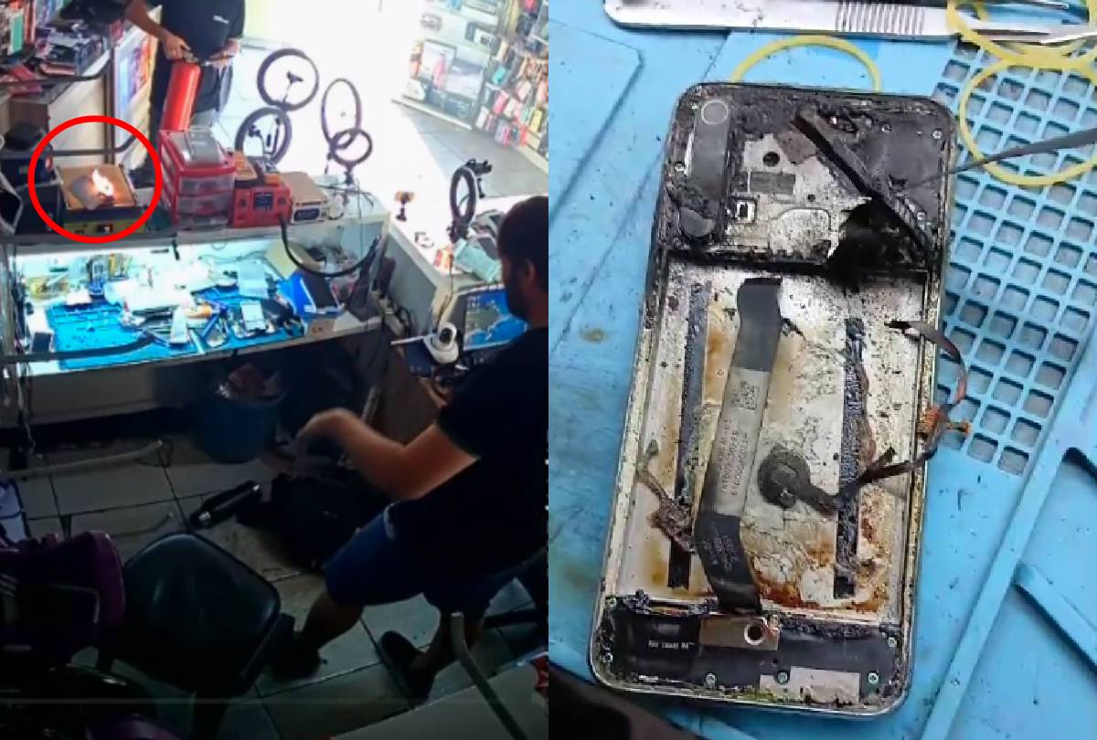 Susto em Ibiporã: Celular explode em assistência técnica durante reparo de tela