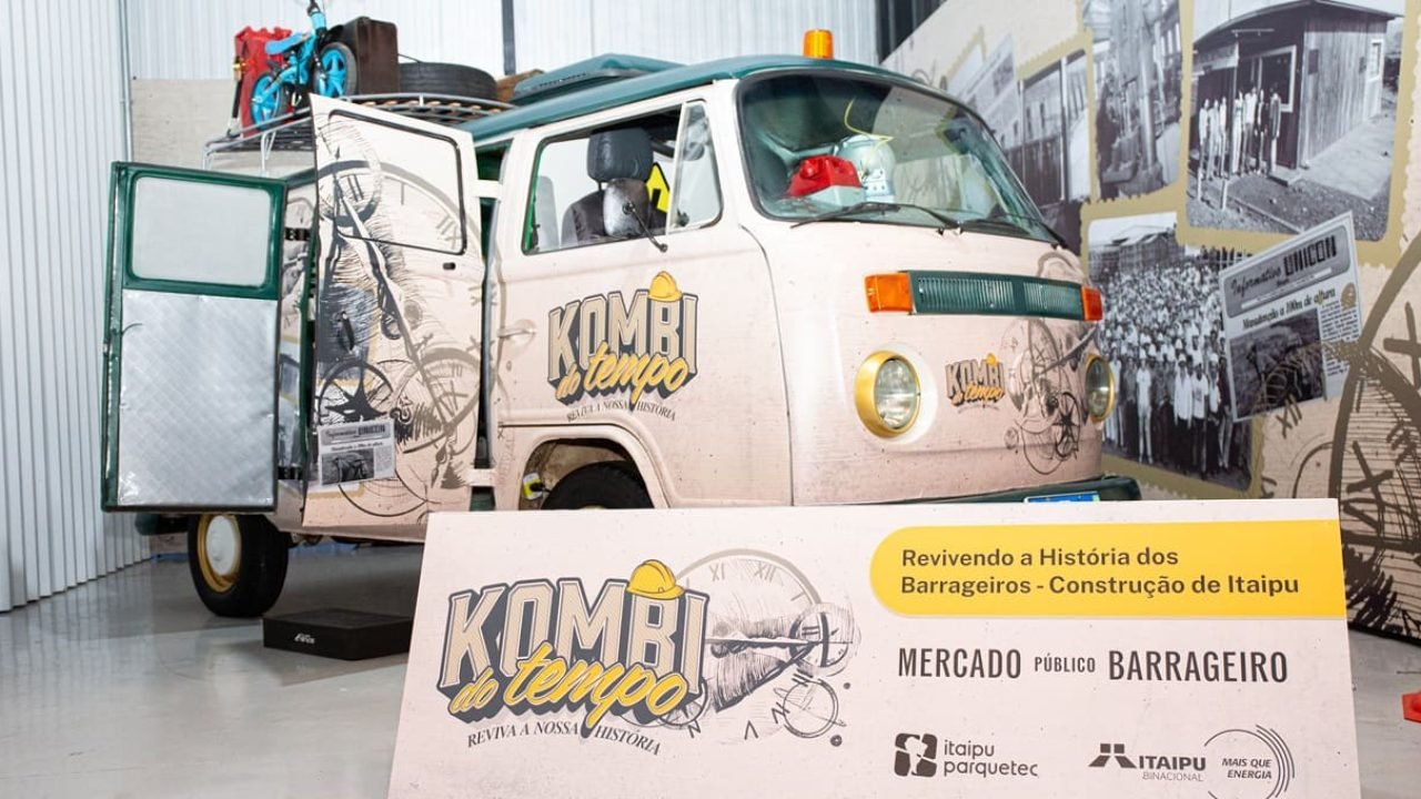 Kombi do Tempo traz experiência interativa sobre a construção de Itaipu — Foto: