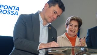 Senador Sergio Moro, pré-candidato a governador e a prefeita de Ponta Grossa Elizabeth Schmidt (Foto: Prefeitura de PG)