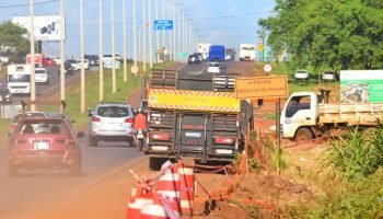 Mapa do bloqueio em Ciudad del Este — Foto: Mapa do bloqueio em Ciudad del Este,