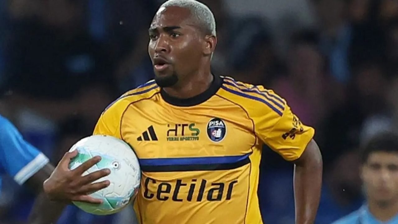 Foto: REPRODUÇÃO/ESPNLorran comemora gol marcado pelo Pisa