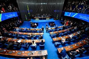 Solenidade de posse dos senadores durante primeira reunião preparatória para 56ª Legislatura.

À mesa, presidente da Mesa, senador Davi Alcolumbre (DEM-AP).

Foto: Marcos Oliveira/Agência Senado