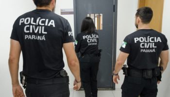 Foto de um homem sendo preso — Foto: Governo do Paraná