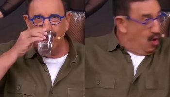 Foto: Ratinho tomou uma dose de cachaça, mas o copo tinha um outro líquido (Foto