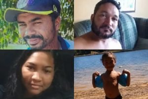Wellinton, Cleber, Dafne e Wellyson, vítimas de acidente que resultou na morte d
