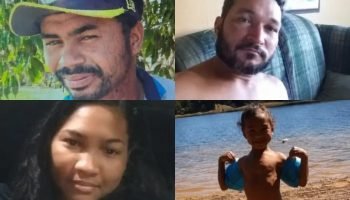 Wellinton, Cleber, Dafne e Wellyson, vítimas de acidente que resultou na morte d