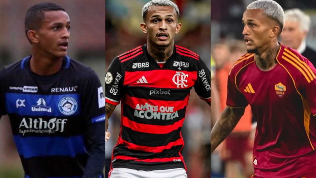 Wesley: Tubarão, no Flamengo e, atualmente, na Roma — Foto: Reprodução / @wesley