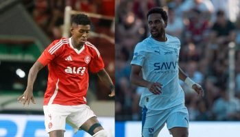 Vitão e Renan Lodi — Foto: Ricardo Duarte/Internacional e Reprodução/Instagram r