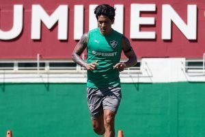 Germán Cano sofre lesão no joelho e se torna baixa no Fluminense — Foto: Divulga