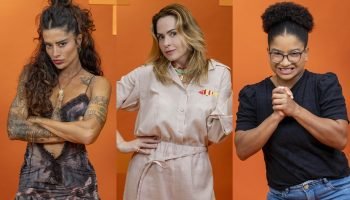 Aline Campos, Ana Paula Renault e Milena no BBB 26 — Foto: 1 de 1 montagem com f