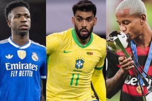 Vini, Paquetá e Wallace — Foto: Reprodução / @vinijr, @lucaspaqueta e @oficial.w