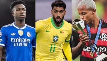 Vini, Paquetá e Wallace — Foto: Reprodução / @vinijr, @lucaspaqueta e @oficial.w