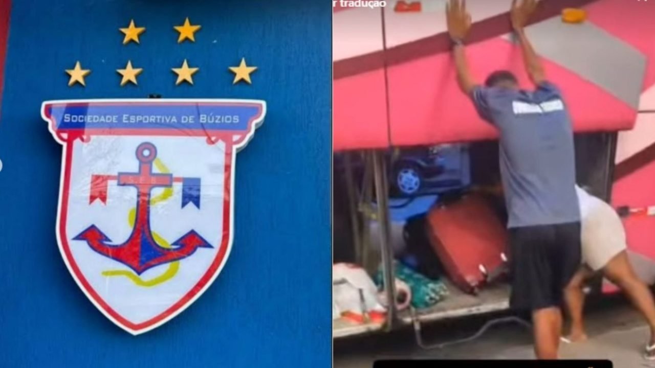 Jovens jogadores de futebol foram abandonados em um ônibus — Foto: ReproduçãoDir