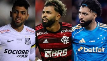 Gabigol — Foto: Ivan Storti/Santos FC, Gilvan de Souza/Flamengo e Gustavo Aleixo