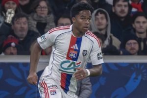 Endrick anotou seu primeiro gol pelo Lyon — Foto: Reprodução / @OLEndrick anotou