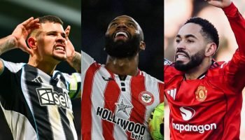 Foto: Reprodução / @nufc, @brentfordfc, @manutdBruno Gumiarães, Igor Thiago e Ma