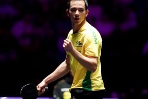 Hugo Calderano cai na semi em Doha e leva bronze no WTT — Foto: WTTCalderano cai