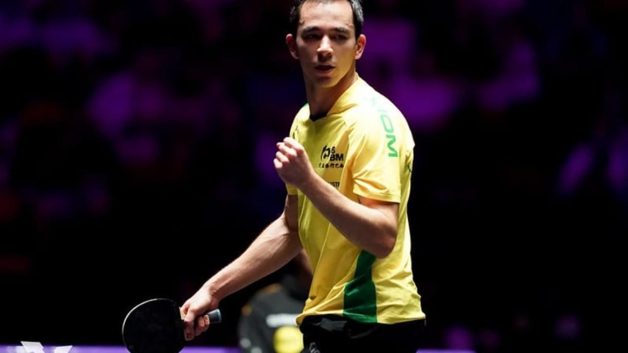 Hugo Calderano cai na semi em Doha e leva bronze no WTT — Foto: WTTCalderano cai