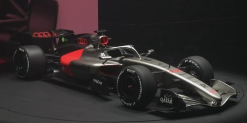 Pintura do R26 da Audi é predominantemente prata, com detalhes em preto e vermel