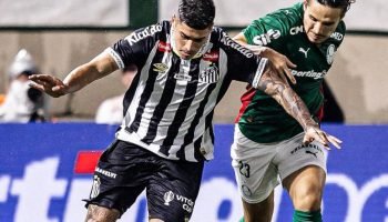 Palmeiras derrotou o Santos em clássico movimentado — Foto: Reprodução/X Santos