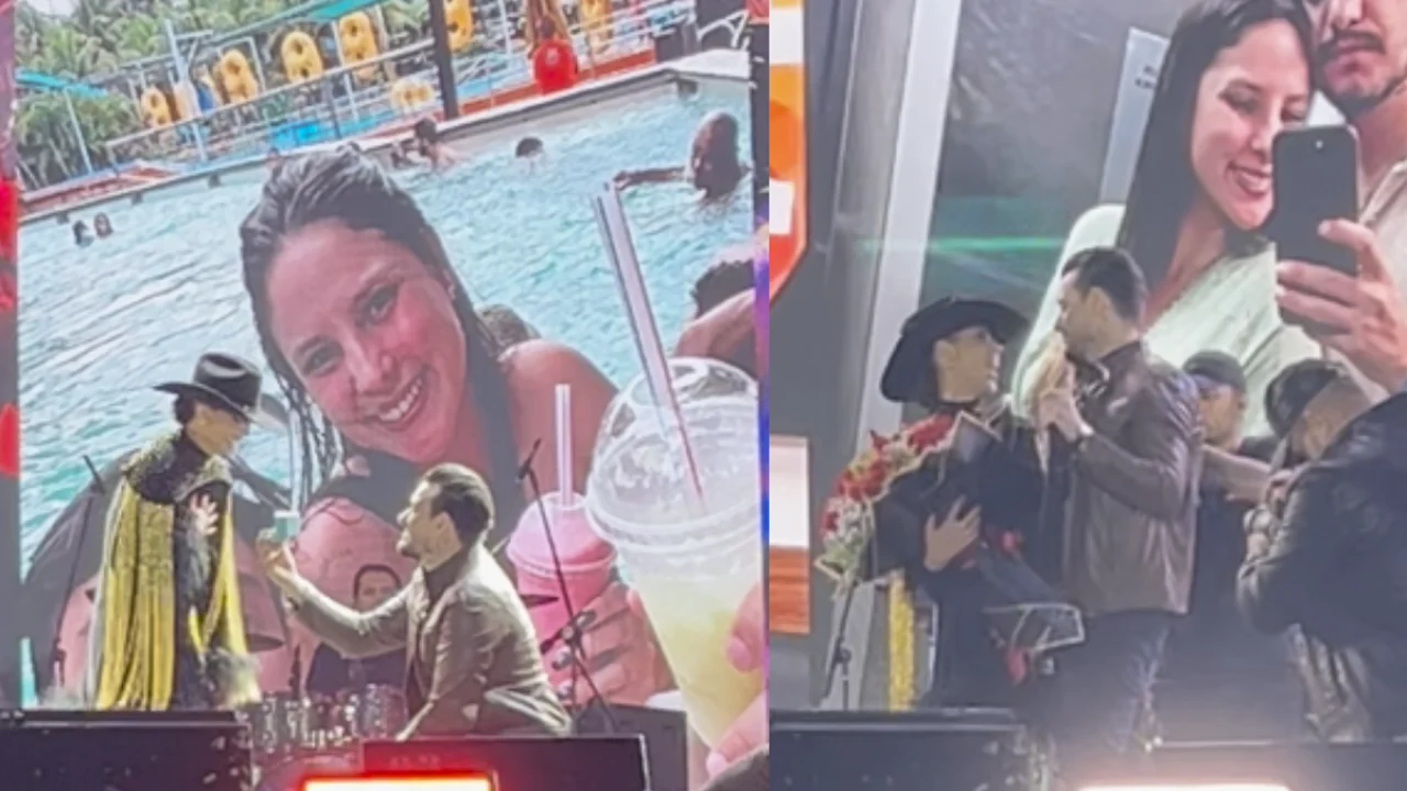 Foto: O cantor Matheus interrompeu o show para pedir a namorada em casamento dur