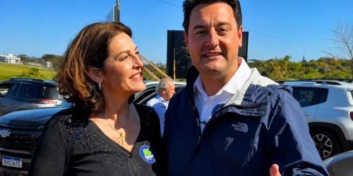 Cristina Graeml e Ratinho Junior durante agenda em Cascavel (Foto: Reprodução/Redes Sociais/CG)