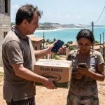 Imagem de como teria sido a abordagem à mulher vítima (Divulgação/IA)