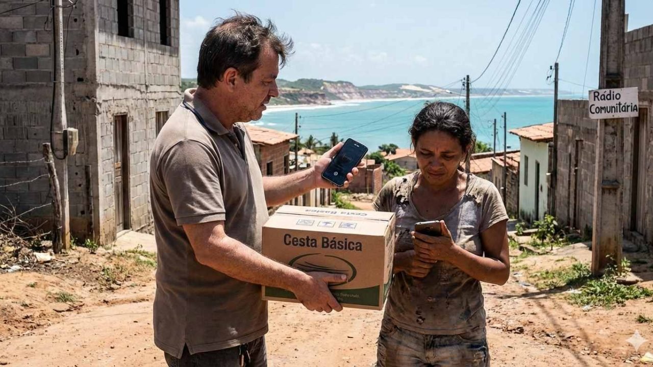 Imagem de como teria sido a abordagem à mulher vítima (Divulgação/IA)