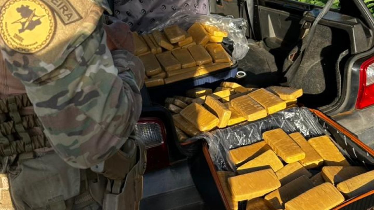 Apreensão de 90 kg de maconha — Foto: Saiba mais sobre a fuga do motorista de Fi