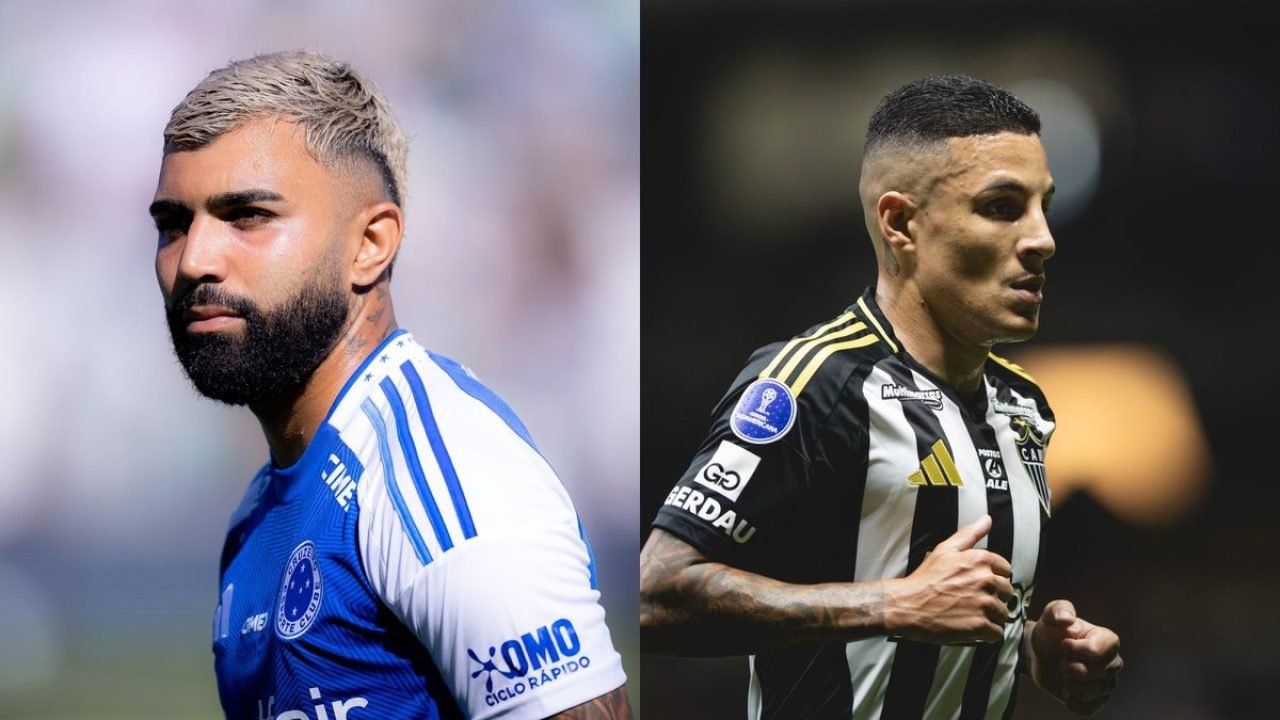 Gabigol e Arana acertaram suas saídas — Foto: Lucas Bubols/Cruzeiro e Pedro Souz