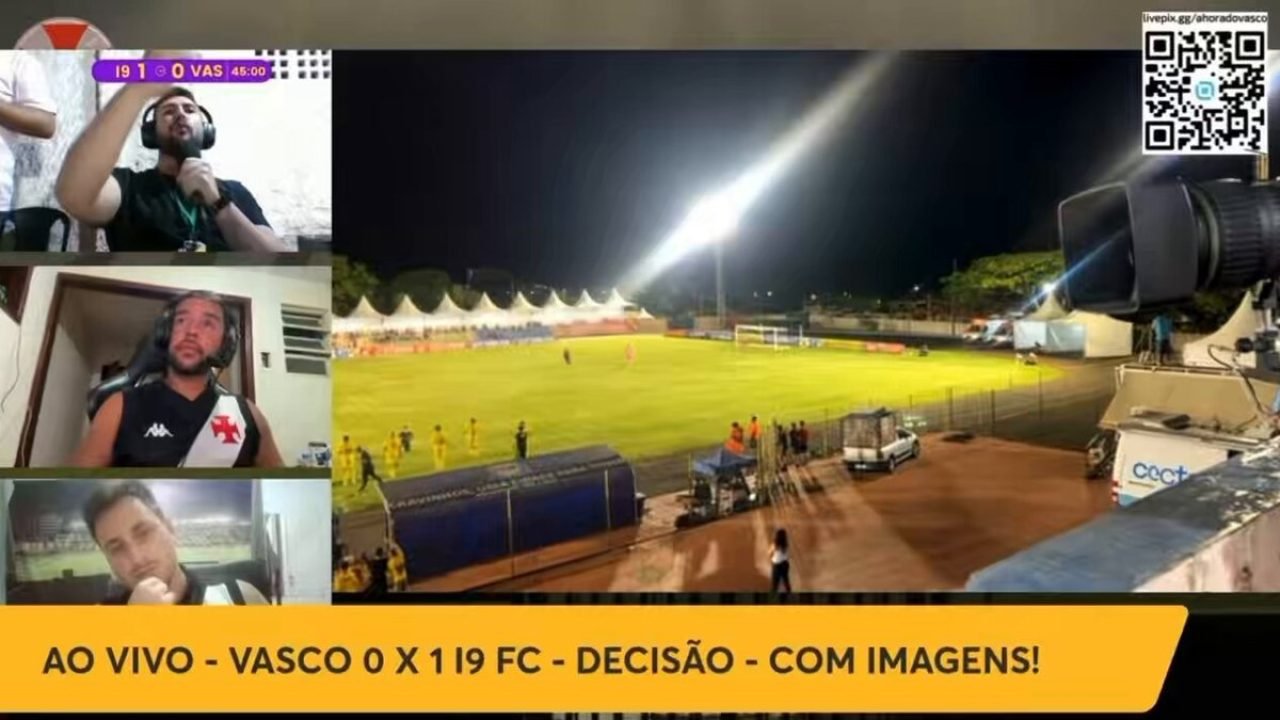 Transmissão do Canal do Linniker Biondi - “A Hora do Vasco” — Foto: ReproduçãoTr