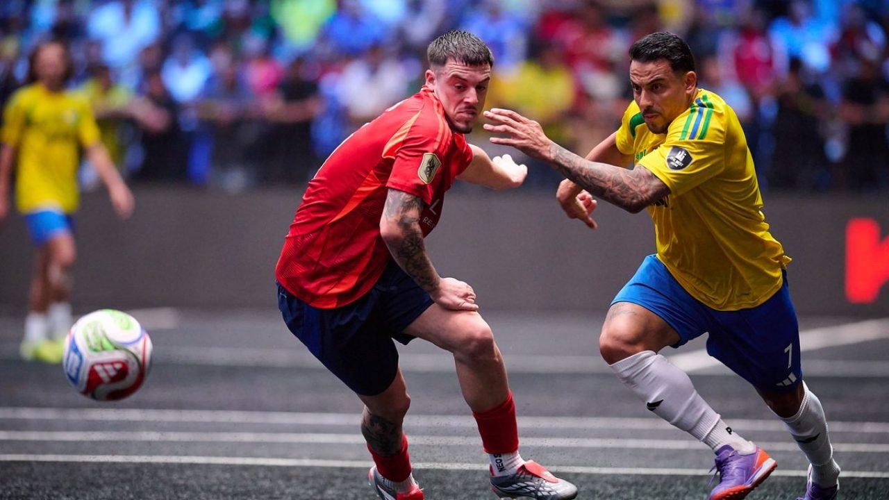 Foto: Reprodução / @kings_leaguebrBrasil perdeu para a Espanha na estreia