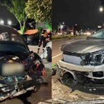 Acidente na Avenida das Torres: Audi bateu violentamente na traseira do Fusca —