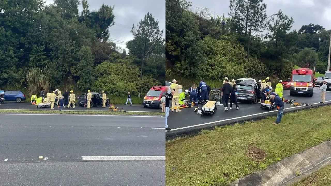A criança e o motorista sofreram ferimentos graves — Foto: A criança e o motoris