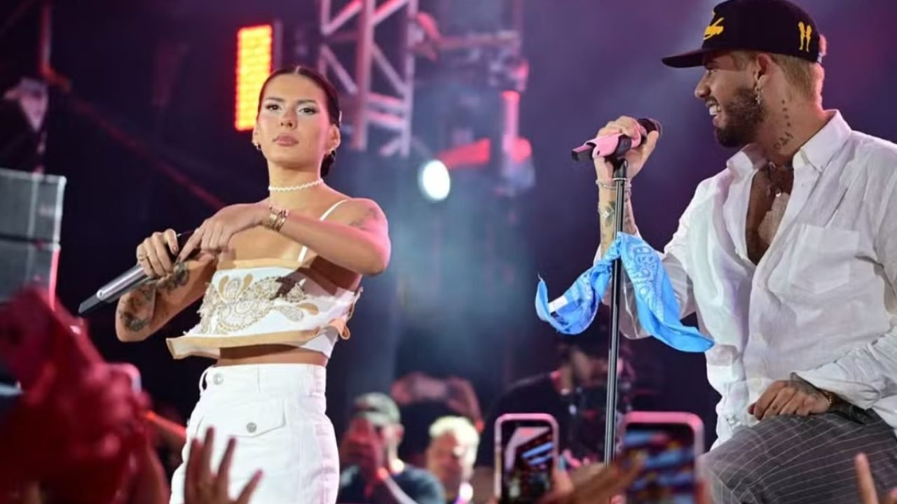 Ana Castela e Zé Felipe no navio — Foto: Foto: Leo Franco/AgNews