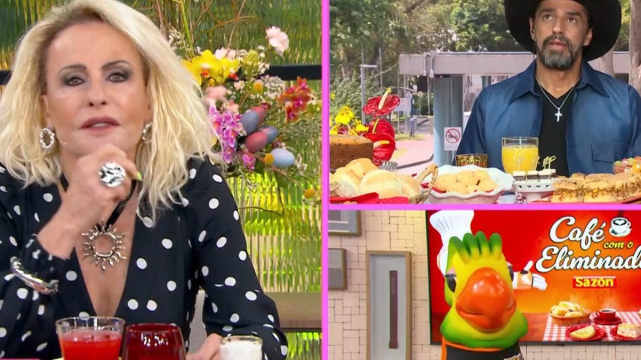 Imagem de Alberto Cowboy sendo entrevistado por Ana Maria Braga no Mais V — Foto