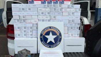 Apreensões da Receita Federal no PR e SC — Foto: H2FOZ