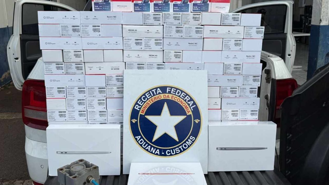 Apreensões da Receita Federal no PR e SC — Foto: H2FOZ