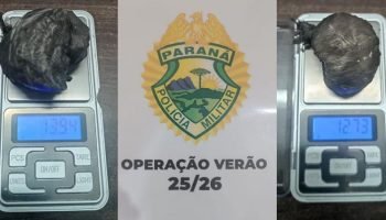 Apreensão de drogas pela PMPR em operação tática. — Foto: Governo do Paraná
