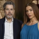 Imagem colorida de Murilo Benício e Grazi Massafera posando para fotos da — Foto