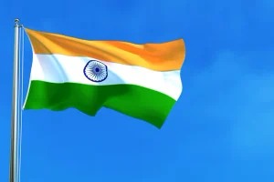 bandeira-da-india-sobre-a-renderizacao-3d-de-fundo-de-ceu-azul_35913-993