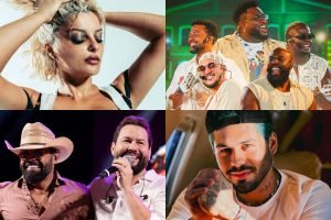Foto: 1 de 1 Montagem com fotos de Bebe Rexha, Grupo Benzadeus, Diego & Arnaldo