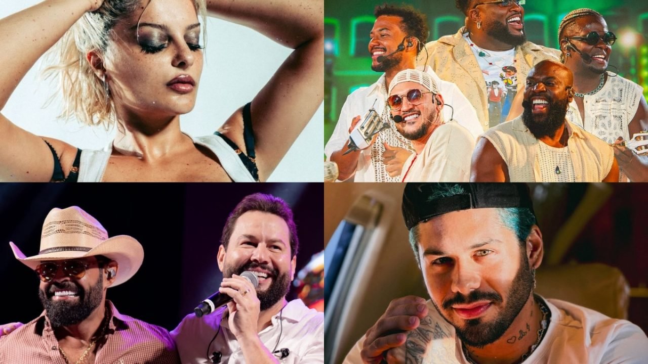 Foto: 1 de 1 Montagem com fotos de Bebe Rexha, Grupo Benzadeus, Diego & Arnaldo