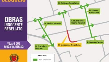 Obra de pavimentação na Rua Innocente Rebellato — Foto: Divulgação