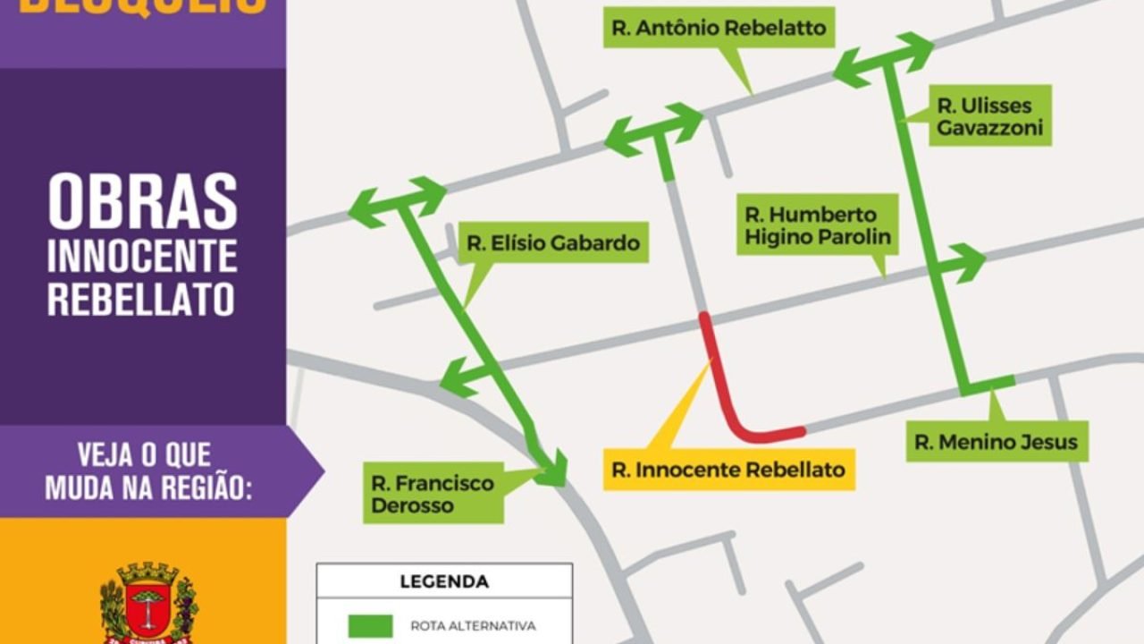 Obra de pavimentação na Rua Innocente Rebellato — Foto: Divulgação