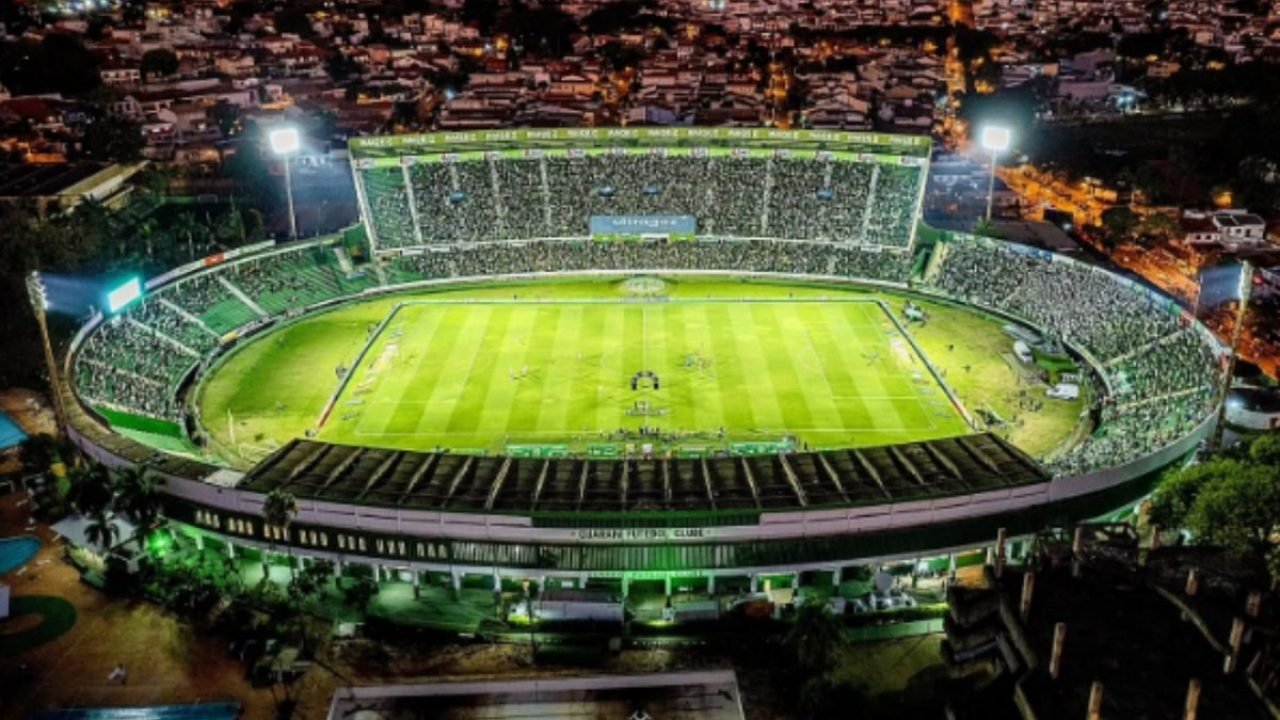 Brinco de Ouro recebe Guarani x Santos — Foto: Reprodução/@drone_lyBrinco de Our